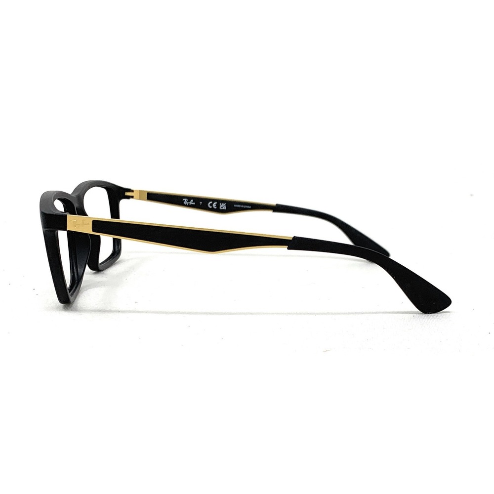 RAY-BAN RB 7056 5644 55-17-145 Matte Black Square Rx Eyeglass Frames - Picture 4 of 6